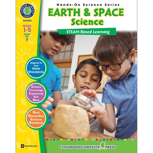 Classroom Complete Press Hands-On STEAM - Earth + Space Science Resource Book, Grade 1-5 4102